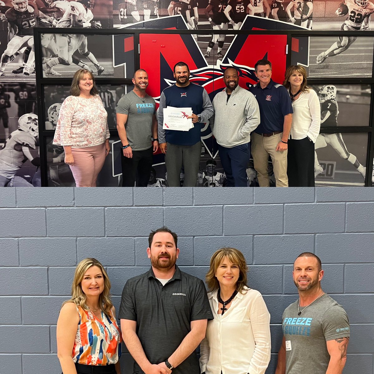 Congratulations to our McKinney ISD coaches of the month! <a href="/CockrillCowboys/">Cockrill Middle School</a> Coach Mitchusson and <a href="/MBHS_Baseball/">McKinneyBoydBaseball</a> Coach James! <a href="/cryo_n/">Cryo N More</a>
