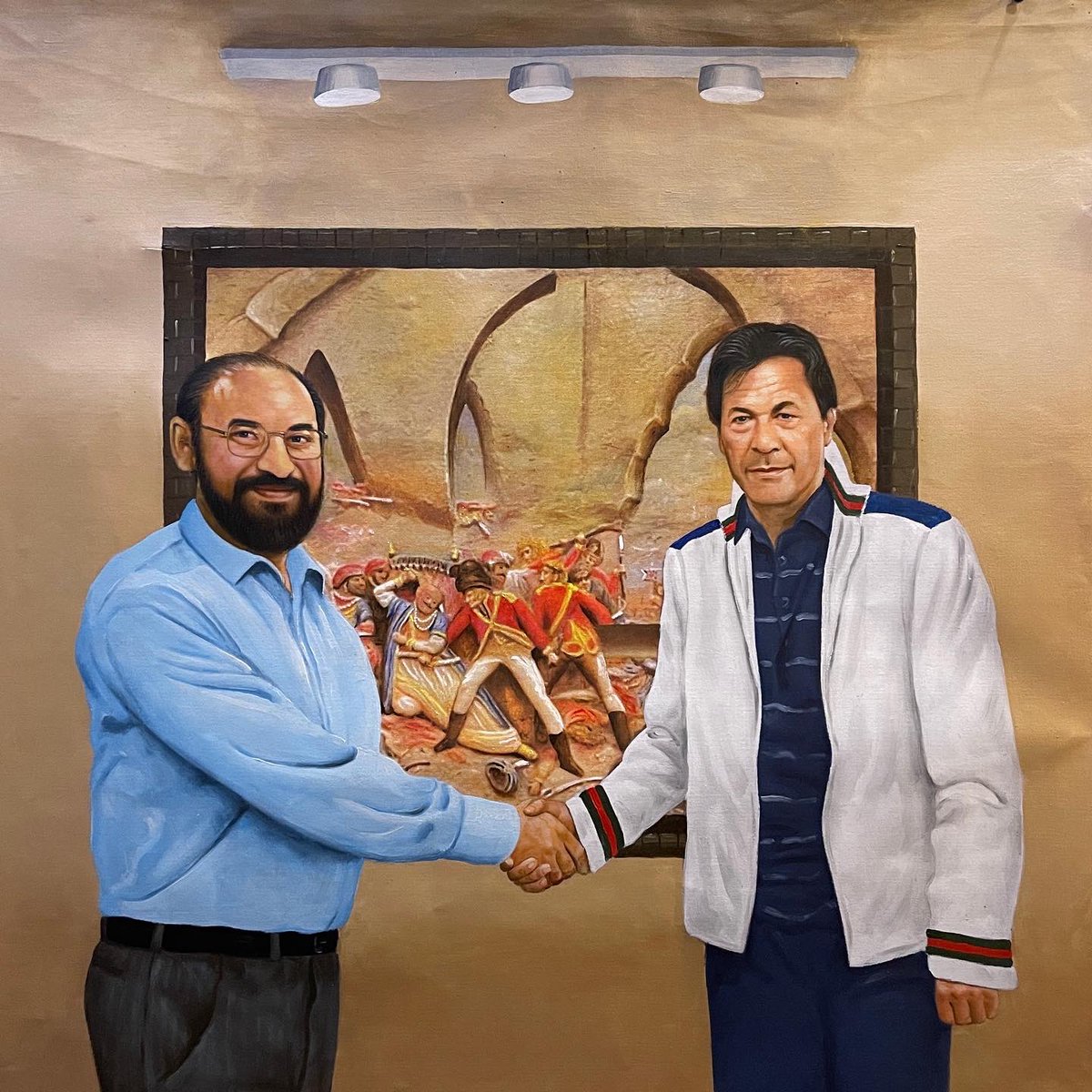 Awan1634's tweet photo. Through my art, I had the privilege of meeting Imran Khan at his residence in Banigala, where I presented him with my 3D sculpture, "The Last Effort of Tipu Sultan." The sculpture depicted Imran Khan's own narrative of fighting against corruption and traitors. https://t.co/fPv4th5z0h