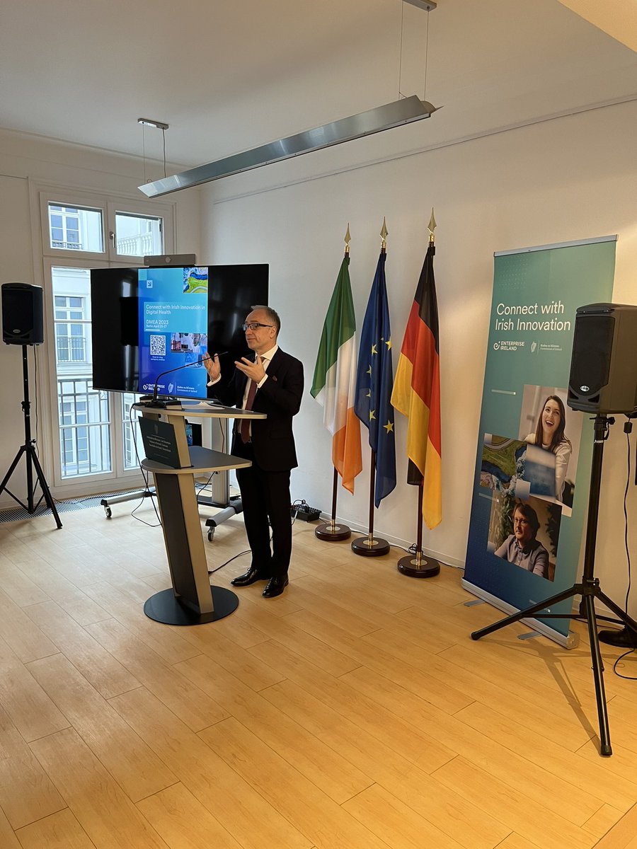 alastairallen's tweet photo. 🇮🇪🇩🇪Thanks to the Irish ambassador, Enterprise Ireland and Digital Health Port for the kind invitation to tonight’s event at the Irish Embassy in Berlin.  

What a great evening and further confirmation of the fantastic eHealth innovation across Ireland.

The Guinness was pretty good too, especially given the journey.  A solid 7.4.