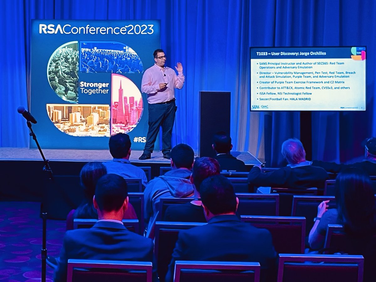 Leirvik's tweet photo. ⁦@jorgeorchilles⁩ Purple is the New Red #RSAC https://t.co/D8xFOu71Vk
