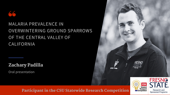 Zachary Padilla is heading down to San Diego to present in this year's CSU Student Research competition on Saturday. Wish him the best of luck!
<a href="/Fresno_State/">Fresno State</a> <a href="/fresnostateDRGS/">Grad Studies</a> <a href="/FSJordanCollege/">Fresno State JCAST</a> <a href="/FresnoBiology/">Fresno State Biology</a> 
#studentsuccess #research #fresnostate
