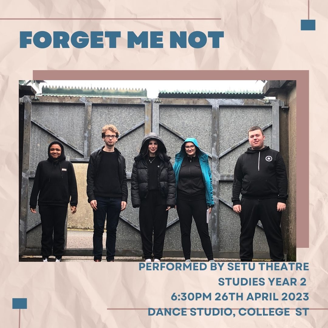 GrantDeirdre's tweet photo. Don't miss the amazing theatre studies 2nd yr students performing tomorrow night at SETU Waterford. Meet at 6:30pm, Dance Studio, College St Campus. @Theatre_SETU @SETUIreland 
#creatingthetheatricaltext
#sitespecifictheatre
#devisedwork https://t.co/hj2XdilRJ5