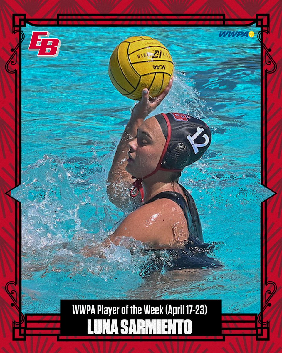 East Bay Pioneers (@eastbaypioneers) on Twitter photo 🚨 LUNA SARMIENTO NAMED WWPA PLAYER OF THE WEEK!
In Saturday's 16-9 win for <a href="/CSUEBWaterPolo/">CSUEB Water Polo</a>, Luna Sarmiento scored four goals and added two assists, earning her the final <a href="/TheWWPA/">Western Water Polo Association</a> Player of the Week award for the 2023 regular season.
#BuildTheBrand 🚨 LUNA SARMIENTO NAMED WWPA PLAYER OF THE WEEK!
In Saturday's 16-9 win for <a href="/CSUEBWaterPolo/">CSUEB Water Polo</a>, Luna Sarmiento scored four goals and added two assists, earning her the final <a href="/TheWWPA/">Western Water Polo Association</a> Player of the Week award for the 2023 regular season.
#BuildTheBrand