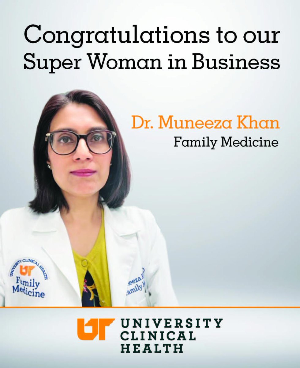 UCHMemphis1's tweet photo. Congratulations to #UCH’s very own Dr. Muneeza Khan for being selected for the Memphis Business Journal’s 2023 Class of Superwomen in Business! We are extremely proud and honored for you to be part of the UCH family! #SuperWoman #mbjsuperwomen #womeninbusiness https://t.co/AmZEL9se32