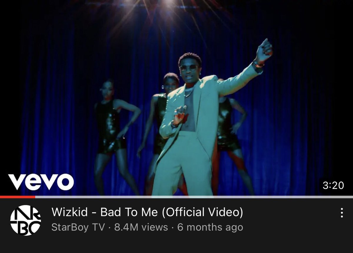 lekanfortheg0ds's tweet photo. Davido’s Unavailable Video views on YouTube in just 2 weeks = 8.4M views

Wizkid’s Visuals for “Bad to me” in 6 months on YouTube =8.4M views

Afrobeats to the world 🌎 https://t.co/iwlba4fOvF