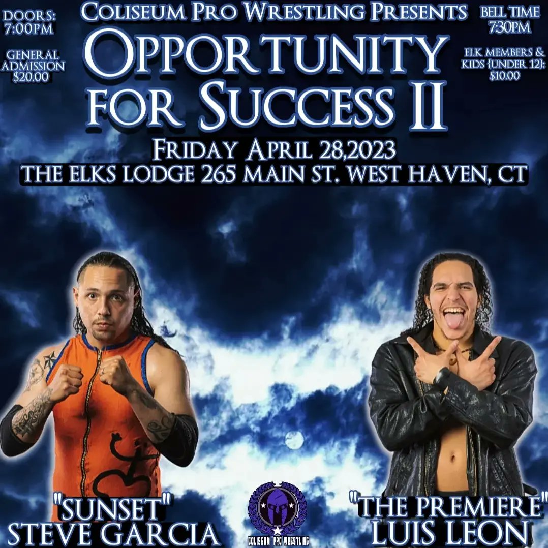 ColiseumPro_CPW's tweet photo. Here's the full card for THIS FRIDAY NIGHT!
CPW Championship
@thehuntertarca vs. @official_flyni w/@EasyCash860
CPW Strong Will Title
#1 Contenders Match
@NonstopNx vs. @BobbyBuffetMFPW
CPW Tag Team Titles
#BlackSheep vs. #PyramidsOfPower
1 on 1
@GarciaSunset vs. #LuisLeon https://t.co/6yYsA9Ctqe