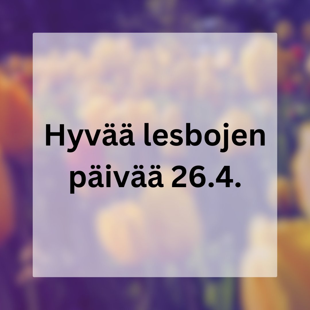Hyvää lesbojen päivää kaikille lesboille! Trans ry:ltä erityinen toivotus sukupuolivähemmistöön kuuluville lesboille.

Lämpöä ja lempeyttä läheisille lesboillemme 💜
🧡❤