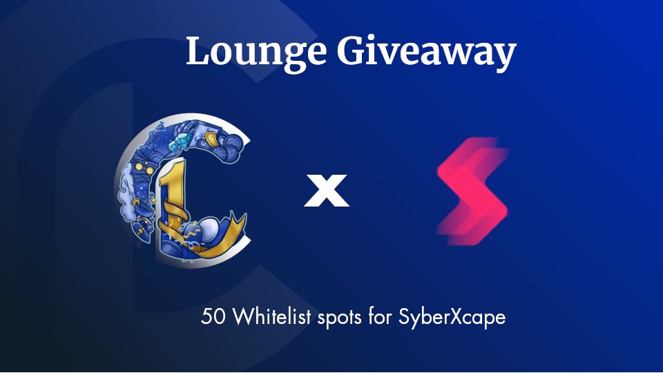 💙 GIVEAWAY TIME💙

@Syberxcape has donated us  whitelist spots + OG role to giveaway because we won their contest! 🎉

1 OG Role + 3 WL spots on Twitter, 50 for ticket holders (Discord) 

To qualify:
1⃣ Follow <a href="/Cardano_Lounge/">The Cardano Lounge</a> &amp; @Syberxcape 
2⃣ Like and RT
3⃣ Tag a friend!