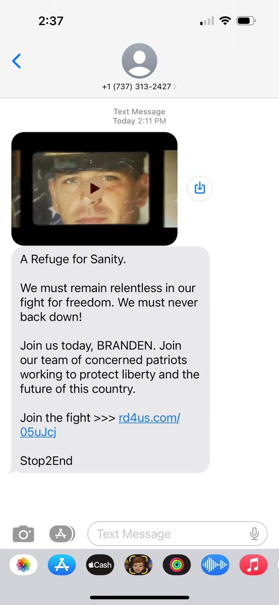 I got this text this morning. @RonDeSantisFL’s SuperPAC might want to get a better list. 

I’m ready to protect our freedoms, strengthen our democracy, and #FinishtheJob with <a href="/JoeBiden/">Joe Biden</a>