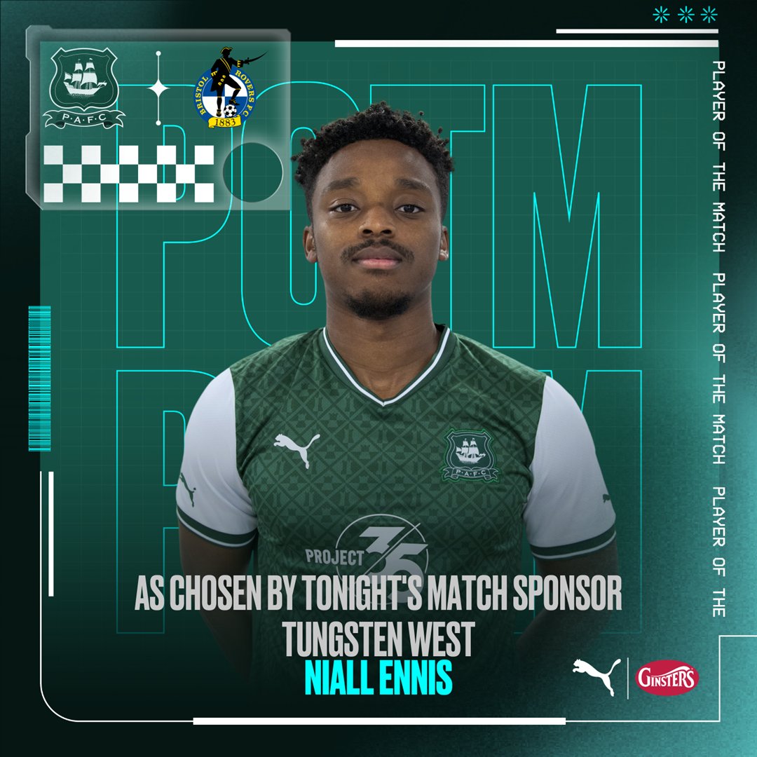 Tonight's player of the match as chosen by match sponsors <a href="/TungstenWest/">Tungsten West Plc.</a> is <a href="/Niall_Ennis11/">Niall Ennis</a>.

🙌 Well played Niall!

#pafc