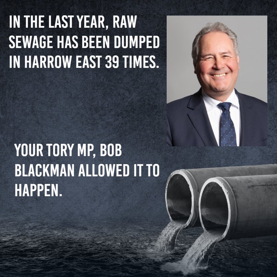 In 21st century sewage is being discharged into British rivers. If your local brook or river is smelling foul then you know why now because conservatives has allowed water companies to do so. It seems our  local MP is least bothered about our health and environment.