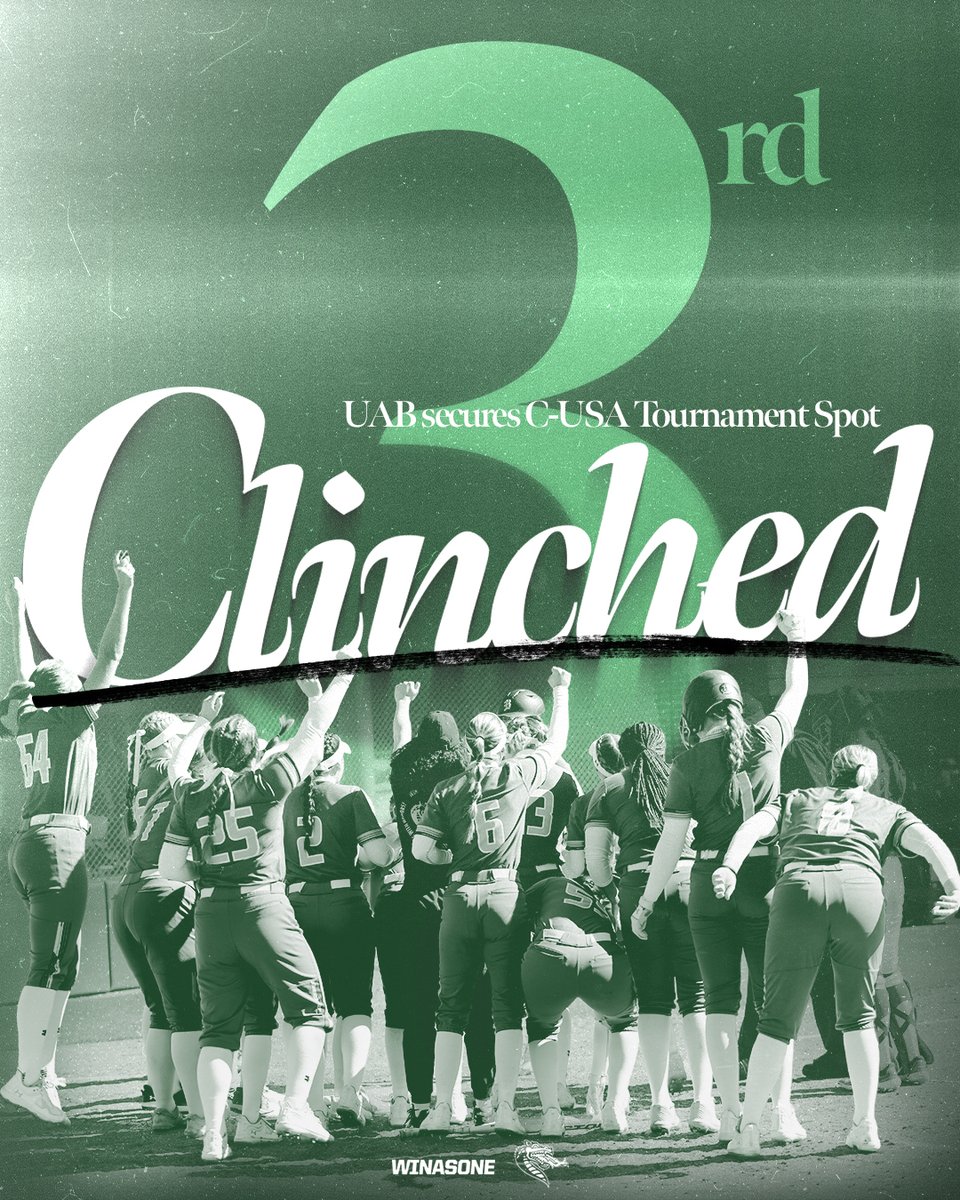 𝐈𝐟 𝐲𝐨𝐮 𝐝𝐨𝐧'𝐭 𝐤𝐧𝐨𝐰, 𝐧𝐨𝐰 𝐲𝐨𝐮 𝐤𝐧𝐨𝐰 🔥

Our sweep over UTSA not only placed us at third place in league standings, but secured our spot in the 2023 C-USA Softball Tournament!

#WinAsOne
