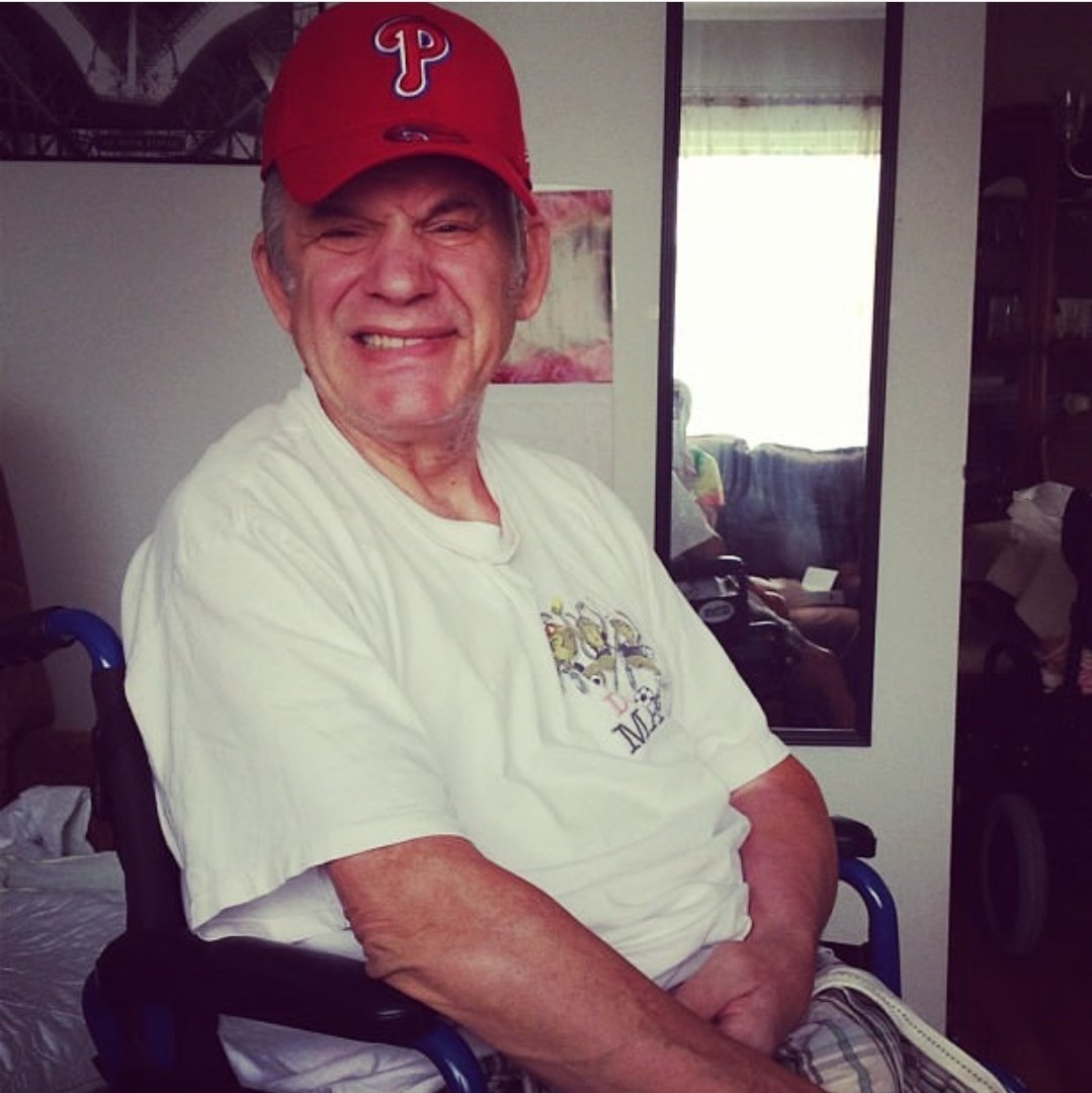 beckypa1's tweet photo. Hey @Phillies , can you honor our dad on the big screen tonight? We are in SECT 112, row 11, seats 17 and 18? We buried our Dad, Frank Paone yesterday, he died wearing one of his Phillies tshirts. https://t.co/NXrGXQtCpz