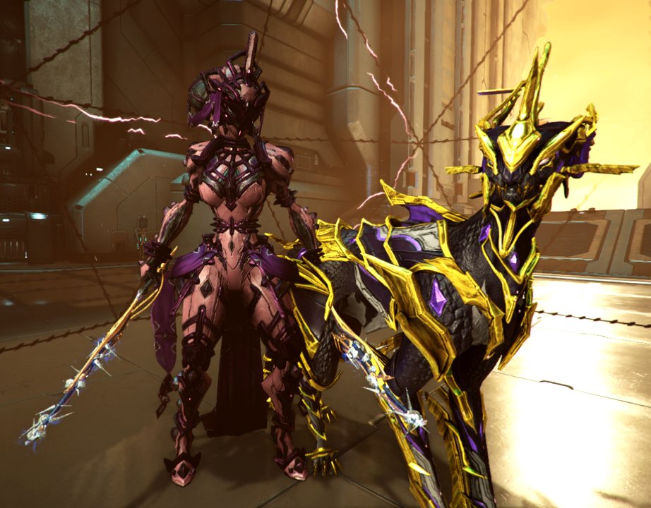 PurpleScream21's tweet photo. A Khora Prime and Venari #warframecaptura
#gamingphotography
#phoneediting https://t.co/yRlO8slJ6O