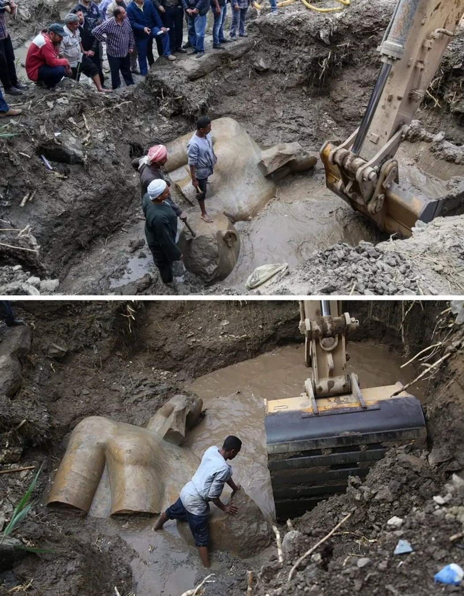 templodelpasado's tweet photo. ⚒️ Estatua de ocho metros, que se cree que es del faraón Ramsés II, descubierta en El Cairo. ¡Espectacular! 😱 #Egipto #arte #egiptología #escultura #arqueología https://t.co/kCESGac4el