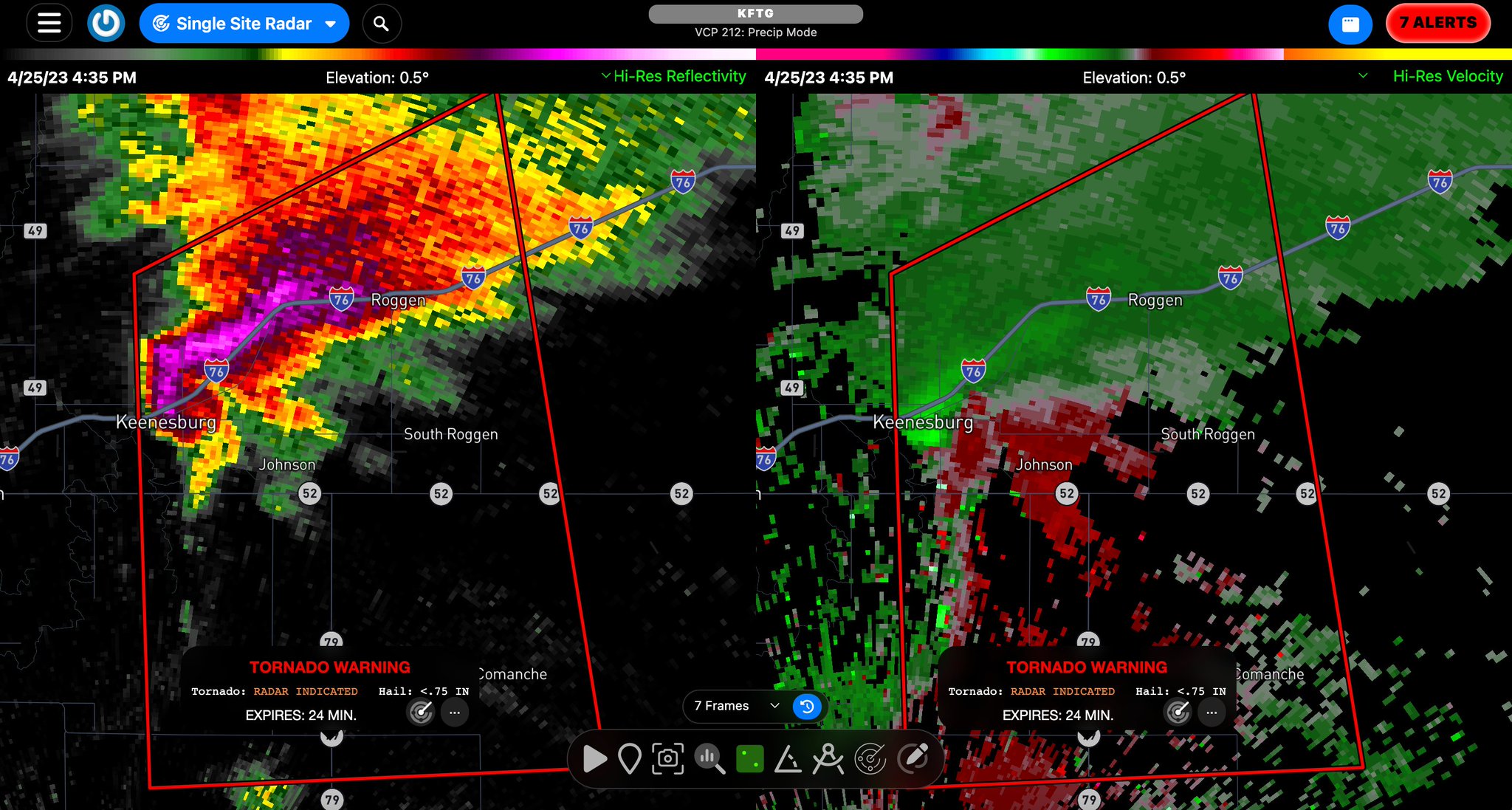 RadarOmega on Twitter "Tornado Warning including Keenesburg CO