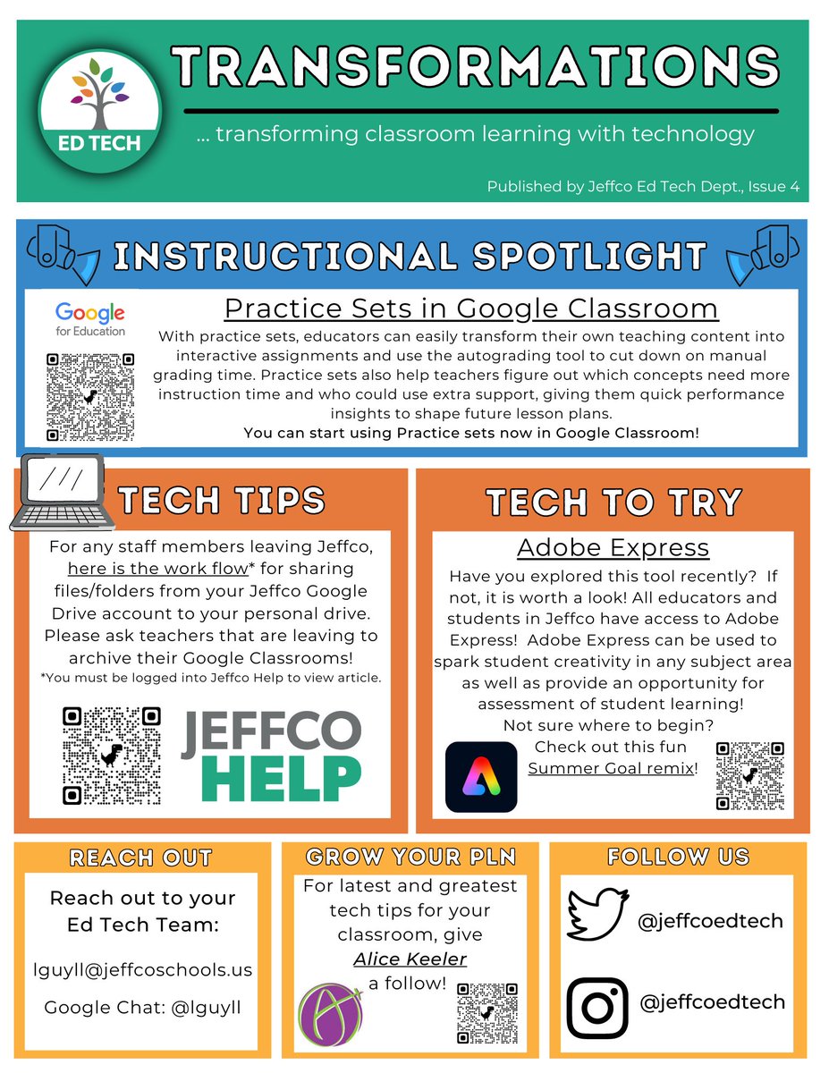 jeffcoedtech's tweet image. Jeffco friends: Time for another edition of Ed Tech Transformations! #sharingiscaring #learningwithtech #techtips #techtotry @JeffcoSchoolsCo #JeffcoBetterTogether drive.google.com/file/d/1TqHPEP…