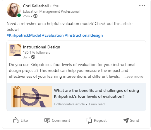 What is your favorite model to use to develop an effective evaluation?