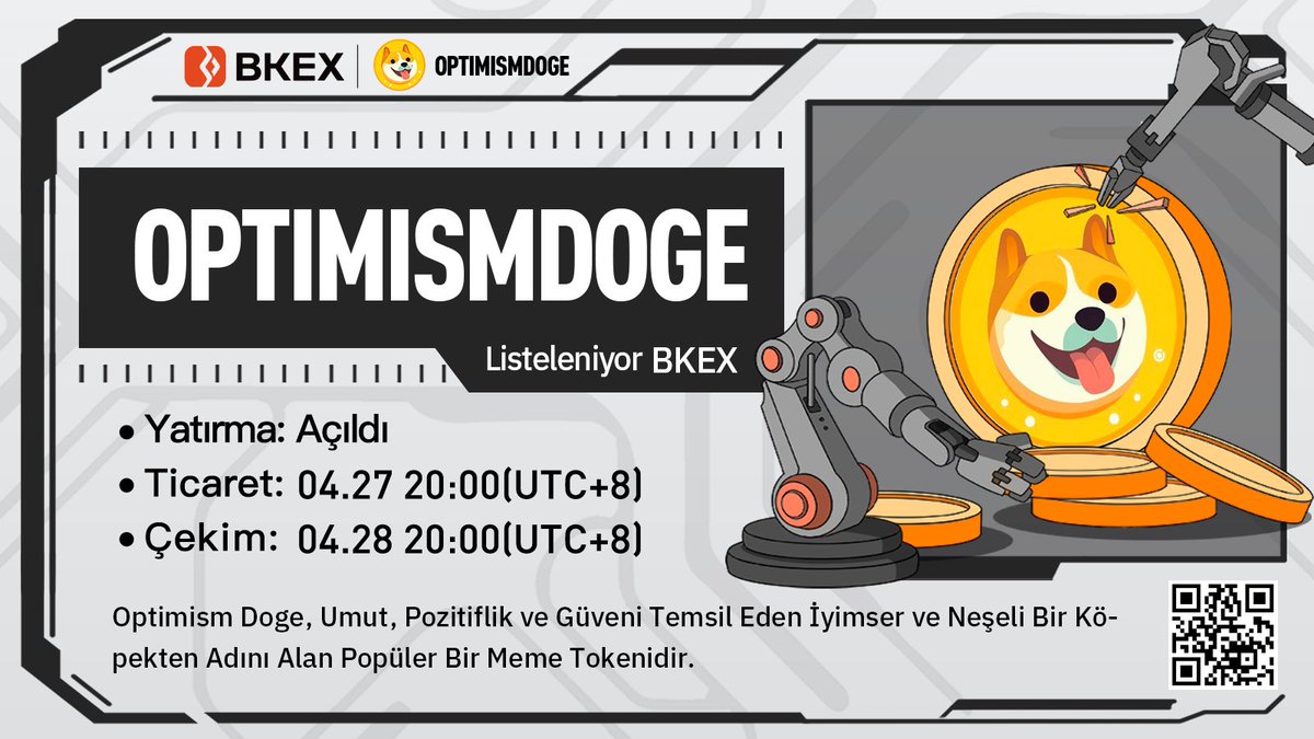 💯#BKEX Yeni Listeleme | @ODogeOfficial #OPTIMISMDOGE/USDT Listeleniyor #BKEX 🔸Ağ: BEP20 🔸Ticaret: 20:00 on Apr. 27 (UTC+8) ⏭Detaylar: bkex.zendesk.com/hc/en-us/artic… #Bitcoin  #cryptocurrency #BKEXNewListing