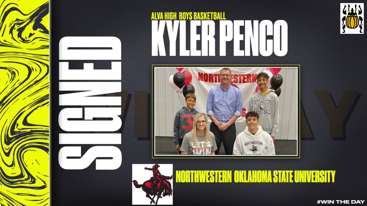 GoldbugAthletic's tweet photo. Congratulations to Kyler Penco for signing his National Letter of Intent to play basketball at Northwestern Oklahoma State University today! We are excited to see your future as a Ranger. #WinTheDay https://t.co/6lpu7holIA