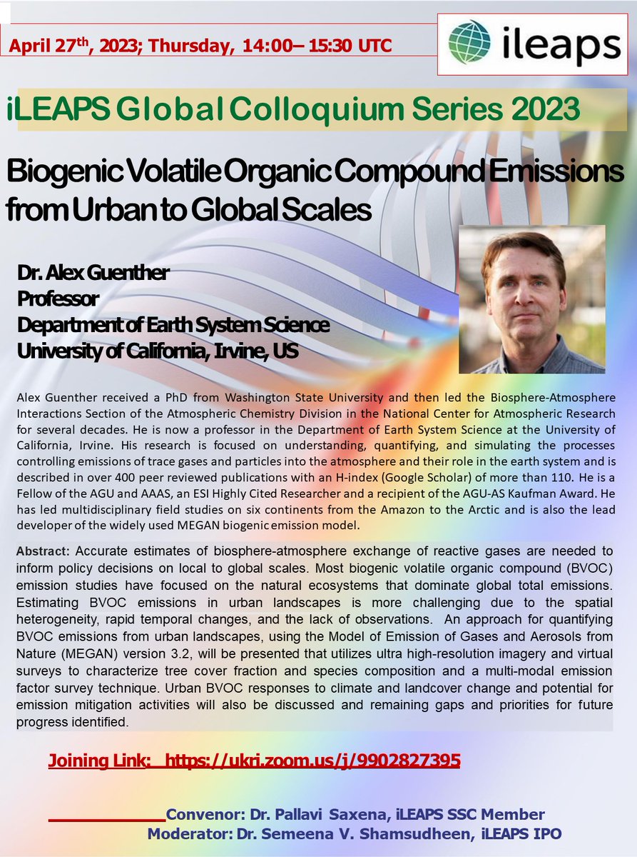 iLEAPS (@ileaps18) on Twitter photo Please note the change in online platform.
New link to join the event:
ukri.zoom.us/j/9902827395
<a href="/iLEAPS_ECSN/">iLEAPS Early Career Scientists</a> <a href="/SAMEECSN_iLEAPS/">iLEAPS SAMEECSN</a> <a href="/FutureEarth/">Future Earth (@futureearth.bsky.social)</a> <a href="/FutureEarthTPE/">Future Earth Taipei</a> <a href="/pallavienviron1/">Pallavi Saxena</a> @carBenPoulter <a href="/Saurabh_atmos/">Saurabh Sonwani</a> <a href="/SOLAS_IPO/">SOLAS</a> <a href="/AIMES_IPO/">AIMES</a> <a href="/IGACProject/">IGAC Project</a> <a href="/GEWEX_WCRP/">GEWEX</a> <a href="/GEO_Mountains/">GEO Mountains (@geomountains.bsky.social)</a> <a href="/IleapsA/">iLEAPS SE Asian & Pacific (iLEAPS-SEAP)</a> Please note the change in online platform.
New link to join the event:
ukri.zoom.us/j/9902827395
<a href="/iLEAPS_ECSN/">iLEAPS Early Career Scientists</a> <a href="/SAMEECSN_iLEAPS/">iLEAPS SAMEECSN</a> <a href="/FutureEarth/">Future Earth (@futureearth.bsky.social)</a> <a href="/FutureEarthTPE/">Future Earth Taipei</a> <a href="/pallavienviron1/">Pallavi Saxena</a> @carBenPoulter <a href="/Saurabh_atmos/">Saurabh Sonwani</a> <a href="/SOLAS_IPO/">SOLAS</a> <a href="/AIMES_IPO/">AIMES</a> <a href="/IGACProject/">IGAC Project</a> <a href="/GEWEX_WCRP/">GEWEX</a> <a href="/GEO_Mountains/">GEO Mountains (@geomountains.bsky.social)</a> <a href="/IleapsA/">iLEAPS SE Asian & Pacific (iLEAPS-SEAP)</a>