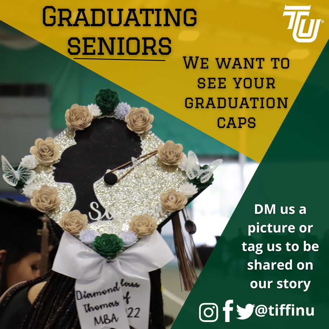 TiffinU's tweet photo. Attention all graduating Dragons! We want to feature your graduation cap designs on our story - DM us or tag us in a photo 🎓 🐲 

#TUGrad #GraduationCaps #DragonNation https://t.co/vC0I3O2YAQ