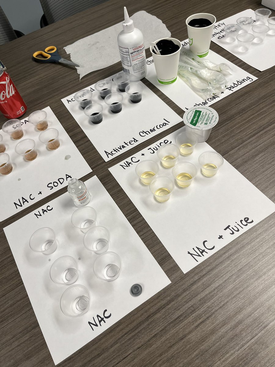 Today’s tox adventure: antidote tasting 🤩 trying plain NAC really made me appreciate that apple juice dilution 🧃