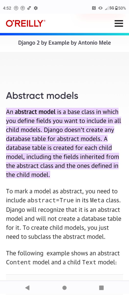 WallyOwi30's tweet image. Abstract model definition. Sounds like it's pseudocode you can pull from directly?
#djangodevelopers #abstractmodels