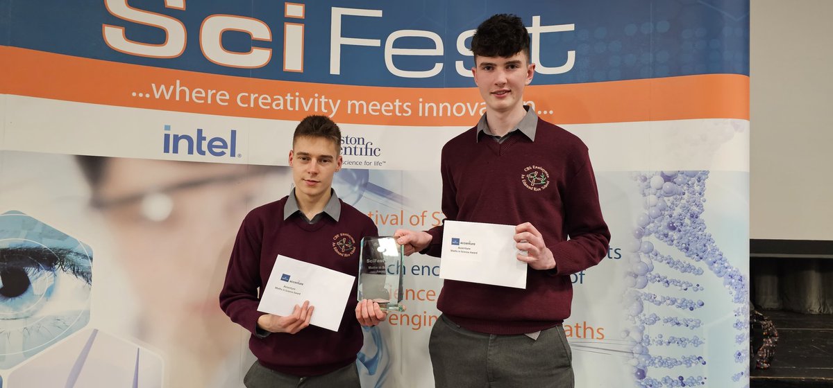 <a href="/Accenture/">Accenture</a> Maths in Science Award winners Daniel and Rory, <a href="/MonCBS/">CBS Ennistymon</a>, SciFest <a href="/TUS_ie/">Technological University of the Shannon</a> Moylish today. Congrats Daniel and Rory. <a href="/imtanational/">Irish Maths Teachers’ Association</a>