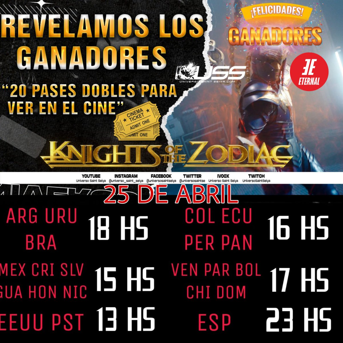 PolluxDioscuros's tweet photo. ¡A nuestros amigos de #CDMX para ir a la función especial de #LosCaballerosDelZodiaco: #SaintSeiya #ElInicio que participan en los canales de #YouTube de #UniversoSaintSeiya y #EternalFreaks, estamos a punto de arrancar! ¡Mucha suerte!
https://t.co/SJXs8k6E1Q https://t.co/lvPSG45EiD