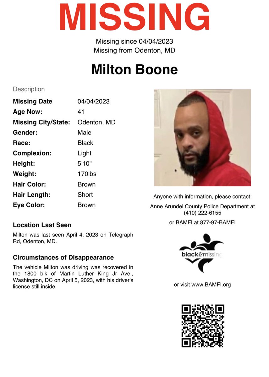 VaLízza Hollis on Twitter "RT BAM_FI Odenton, MD 41y/o Milton Boone