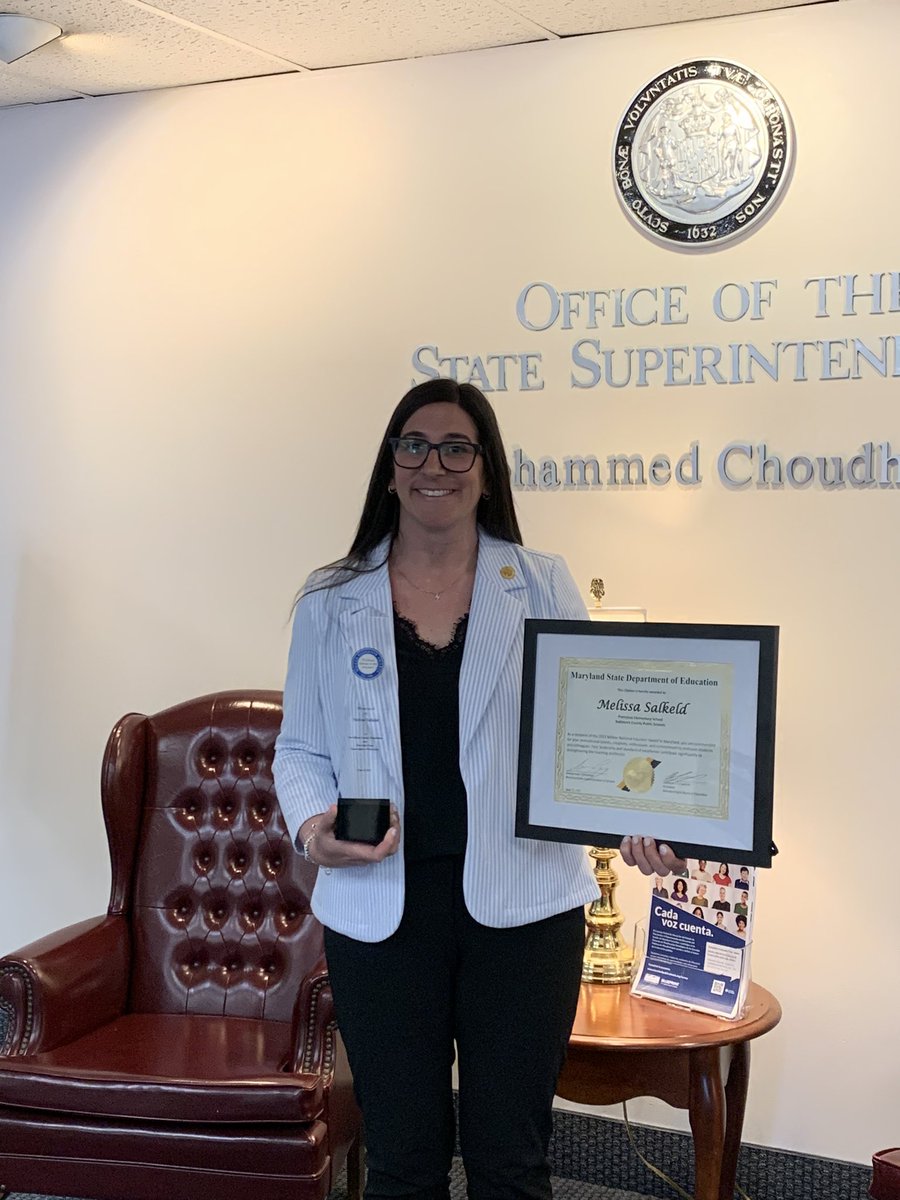 NicoleKNorris's tweet photo. An honor to share this moment with @mtsalkeld and her family!  Congratulations Melissa!  You are making a difference!  Thank you to @BCPS_Sup, MSDE Board of Ed, @moh_choudhury, @Milken_jfoley for recognizing excellence in education! @sgregorybcps @JeffTessierBCPS https://t.co/cV3vaTAsij