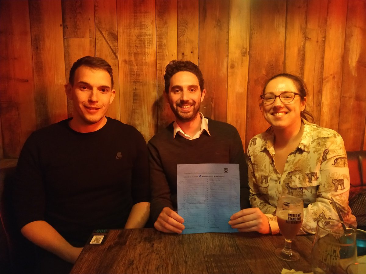 shibi1999's tweet photo. Three cheers for “Greg's Babes plus Will” for winning tonight’s @CompleatQuiz at @BrewDog7Dials! Please find attached their triumphant smiles :) https://t.co/dWDZz0xHCc