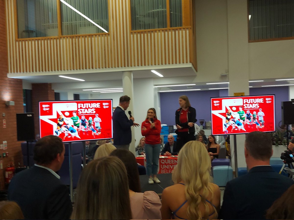 Congratulations to all 119 @QUBelfast @QueensSport Future Stars awarded tonight for Year 12 Rugby, Gaelic Games, Hockey and Soccer. A lovely evening with parents, coaches and staff hosted by @thomasniblock Thanks to current student athletes who took part in the Q&A #LoveQub