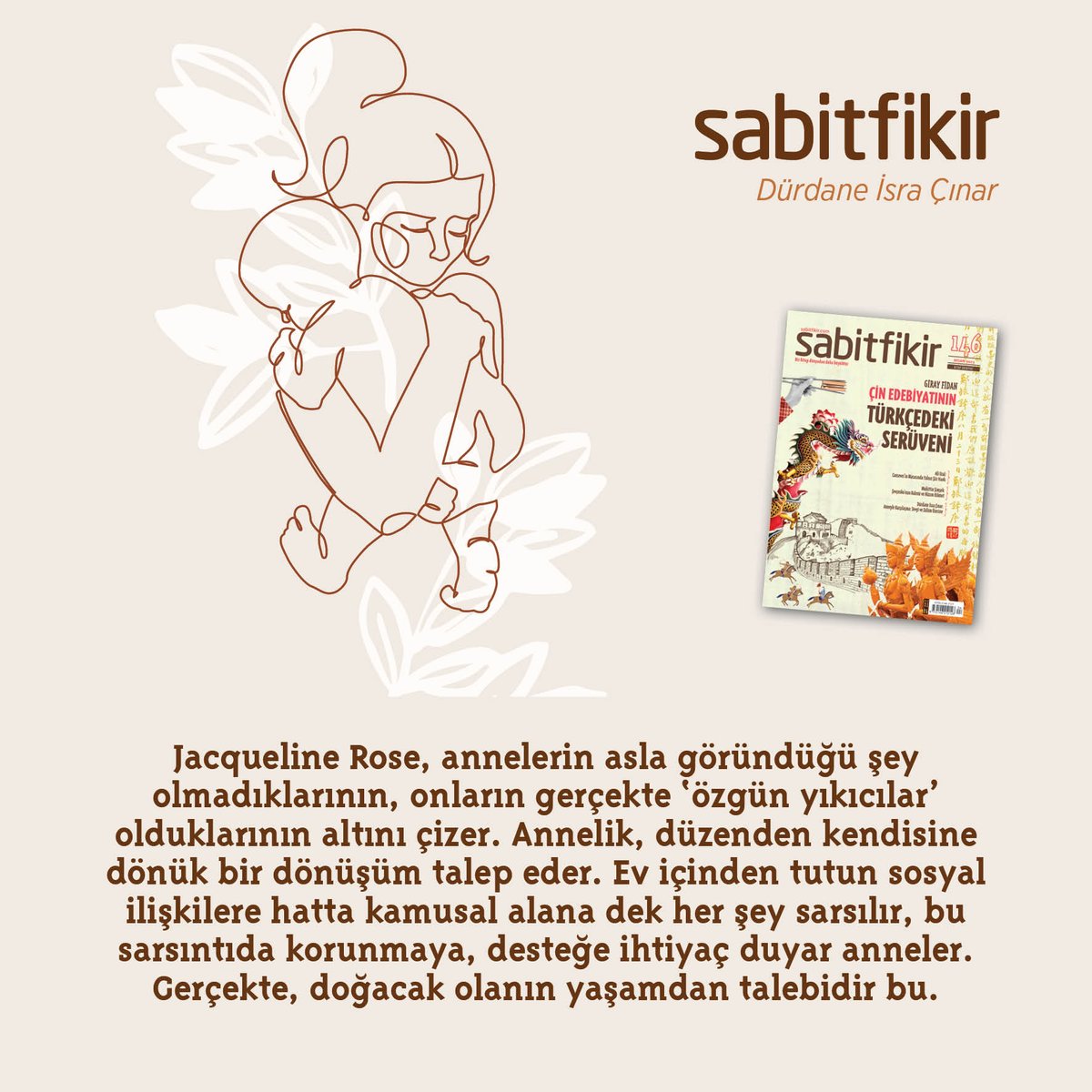 SabitFikir's tweet photo. 🔰 Anneyle Karşılaşma: Sevgi ve Zulüm Üzerine Bir Deneme
✍️ Dürdane İsra Çınar
#sabitfikir #karşılaşmalar #jacquelinerose https://t.co/LS8ZmrkAQ4