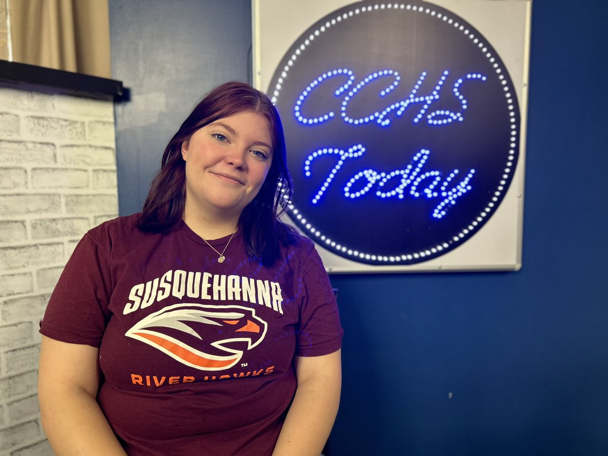 cchstoday's tweet photo. Another CCHS Today student headed off into the world of media. Liz Wilson will be attending @SusquehannaU to study Broadcast Communications next year! Without a doubt, Liz will be entertaining and educating her audience for years to come! #Producer https://t.co/iehI4l0xag