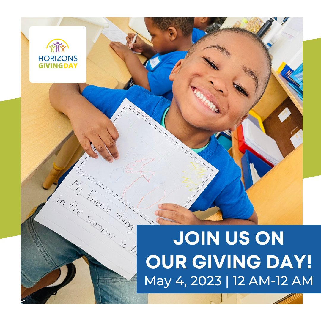 HorizonsGSFS's tweet photo. Joyful learning is what we do at Horizons, and every student needs opportunities to play, laugh, and grow in hands-on, engaging ways. Join us on May 4th for the kickoff of #HorizonsGSFSGivingDay!

Learn More &amp; Give: https://t.co/Zte67UrUDn https://t.co/REak7H4lKA