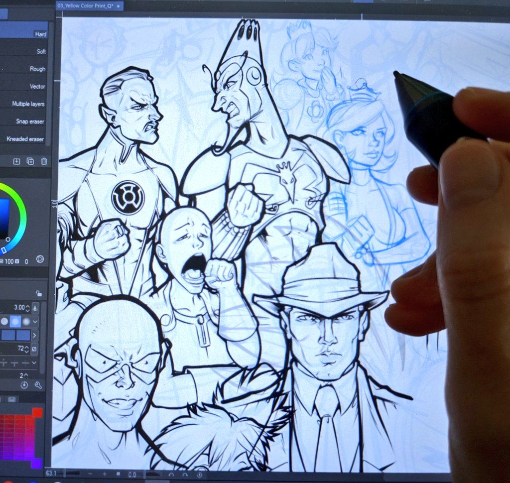 ComfortAndAdam's tweet photo. Drawing nothin' but Yellow Characters tonight on our @Twitch stream. 9pm eastern: https://t.co/7Bw35BYWZH

#sinestro #yellowlantern #TheFlash #professorzoom #yellow #dicktracy #onepunchman #themonarch #doctorgirlfriend #drgirlfriend #venturebros #artstream #ArtistOnTwitter #art https://t.co/bHsXxMdfSX