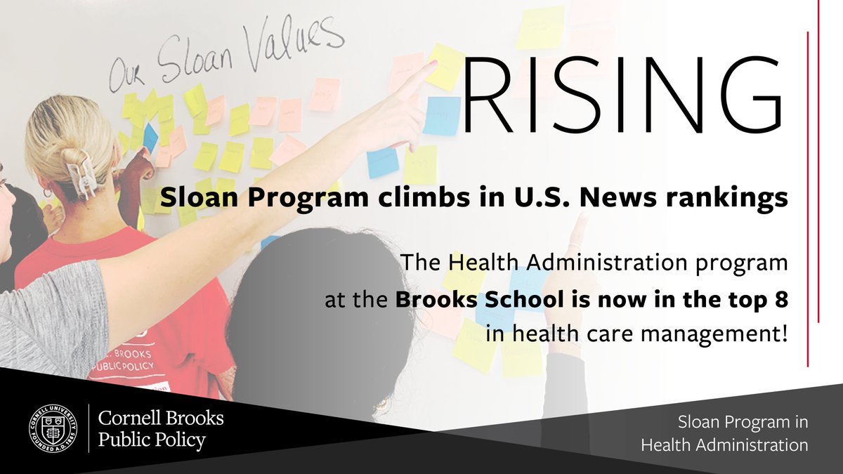 The Sloan Program in Health Administration in the Cornell Jeb E. Brooks School of Public Policy is rising in the rankings. Director Sean Nicholson and Dean Colleen Barry (@colleenlbarry) offer insight on the reasons: news.cornell.edu/stories/2023/0… #HealthCareManagement