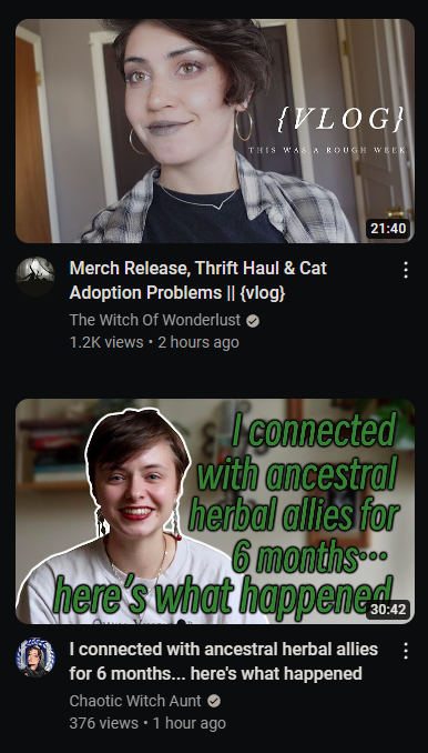 You know it is going to be amazing day when the GOATs @wonderlustwitch &amp; <a href="/AuntChaotic/">Chaotic Witch Aunt (they/them)</a> upload on the same day. 

Love you both!! Go check out both of these videos!!