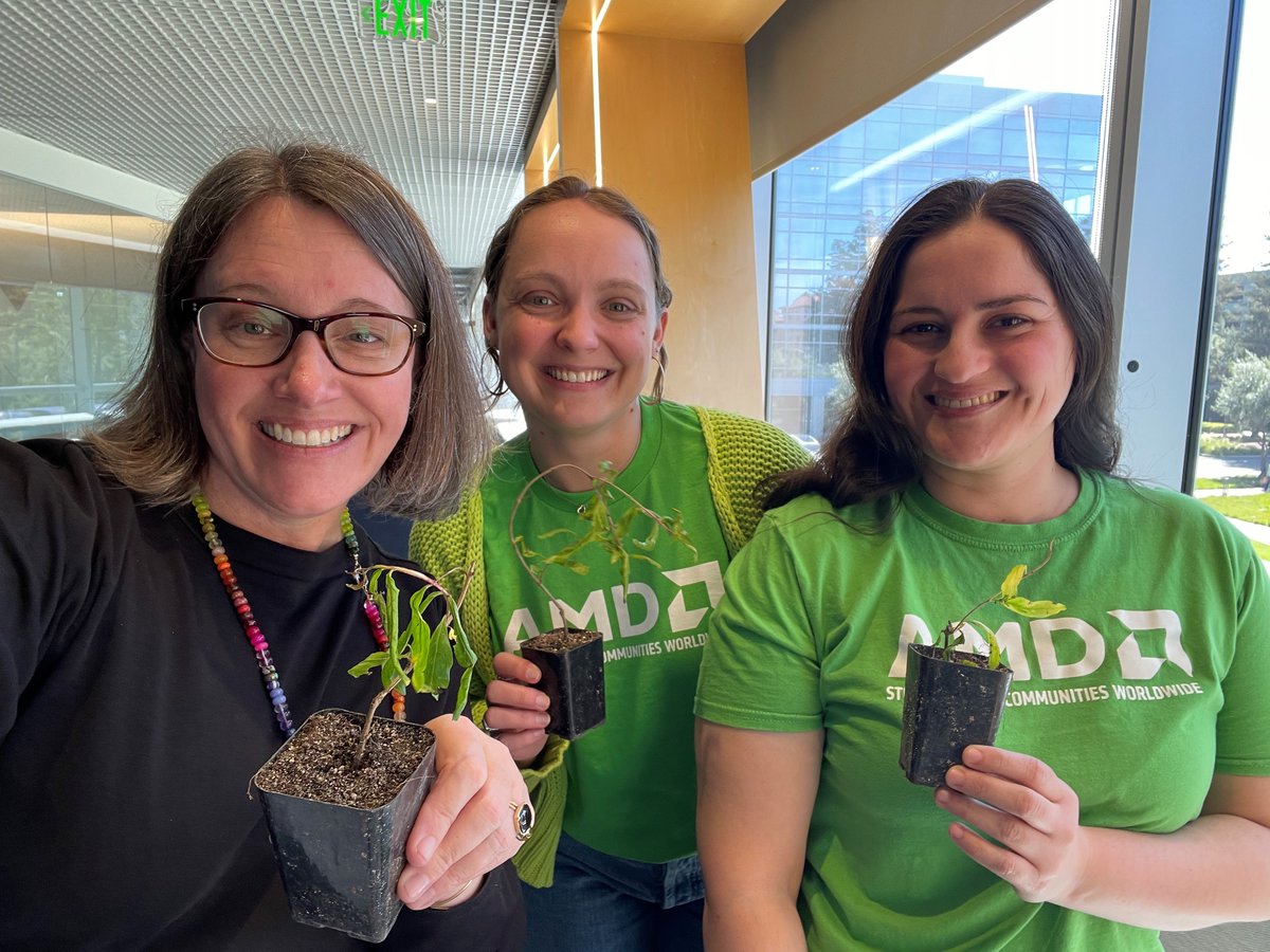AMD's tweet image. We love to see our team embody sustainability in and out of the office. From community clean-ups, to clothing drives, and finding ways to make their spaces a little greener, check out all the ways AMDers around the 🌏 celebrated #EarthDay together!