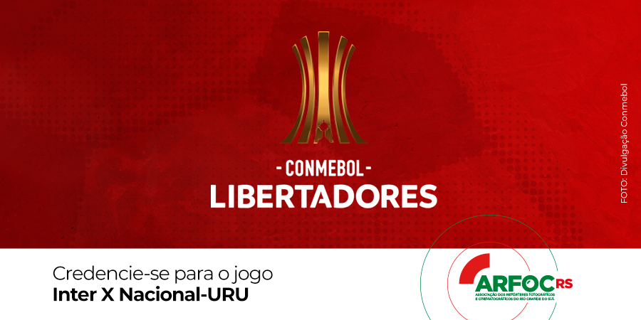 Fotógrafos e cinegrafistas interessados em realizar a cobertura de Inter x Nacional-URU: credenciamento aberto partir de hoje (25/04) até as 17h de sexta-feira (28/04). A partida ocorrerá no dia 03/05, às 19h, no Beira-Rio. #Inter #NacionalURU #CONMEBOL #ArfocRS
