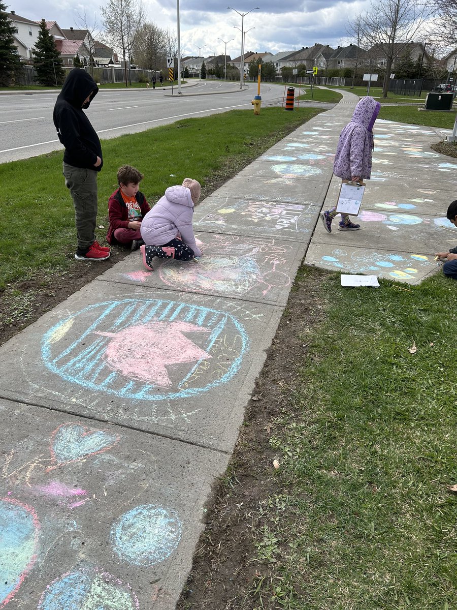 For Earth Week, all Avalon students used sidewalk chalk to relay the importance of protecting our planet. #reduce #recycle #EarthWeek