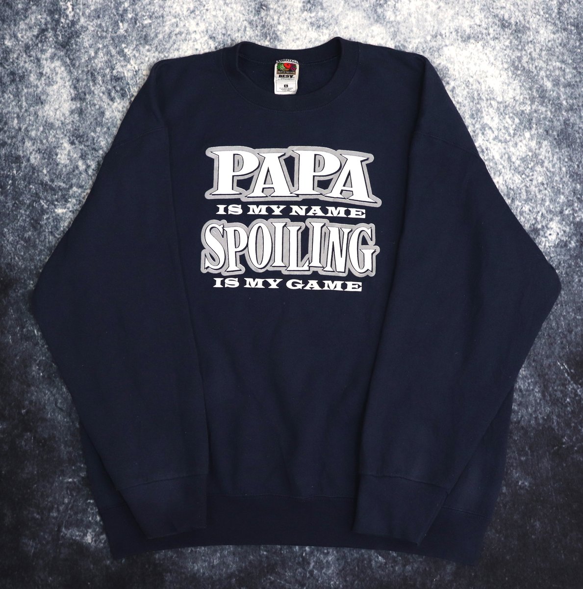 Vintage Navy Papa Is My Name Spoiling Is My Game Sweatshirt

ragkid.com/products/vinta…

#vintagesweatshirt #vintagesweater #vintagecrewneck #streetwear #vintagestreetwear #90svintage #90svintageclothing #90svintagesweatshirt #90svintagesweater #90svintagecrewneck #ragkid
