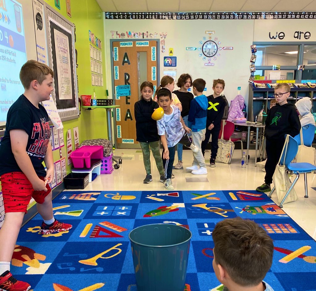 3rdwithMissL's tweet photo. Had WAY too much fun playing trashketball to review 3rd grade topics 🏀🗑️ https://t.co/OSuD0zApkK