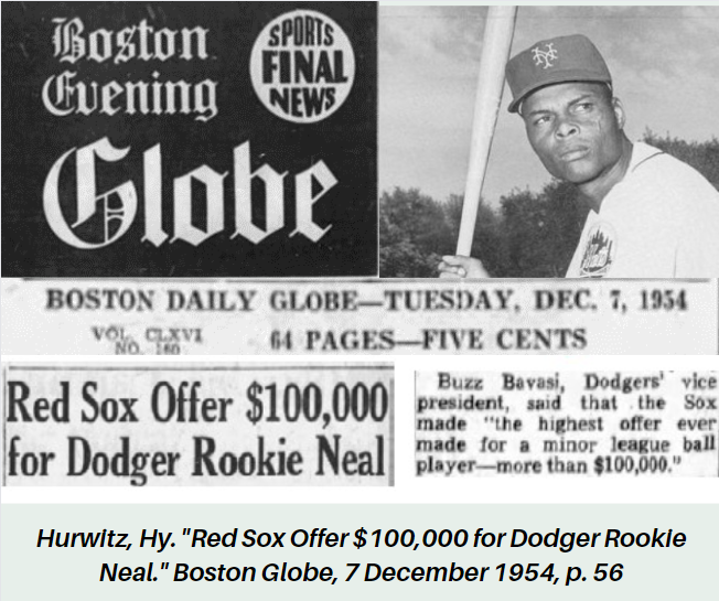 #TakeMeBackTuesday In April 1957, Charlie Neal made his MLB debut as a Brooklyn Dodger. In 1954, the Red Sox made an offer to acquire the future All-Star. However, the offer was declined by the Dodgers. Learn more bit.ly/3LwnJWK