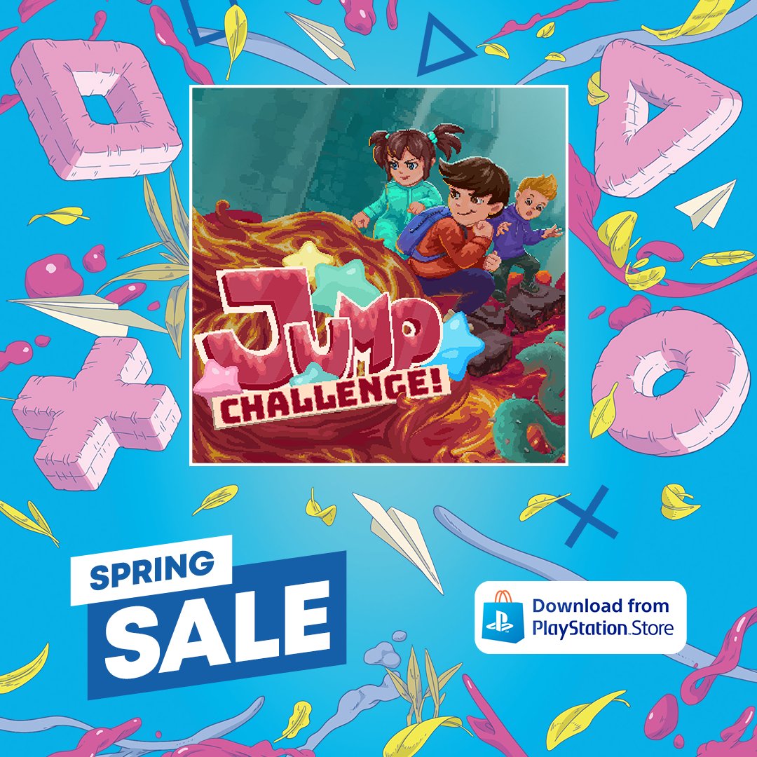 SourceByteGames's tweet photo. Jump into action with Jump Challenge! 🏃‍♂️🏃‍♀️💨 Enjoy the spring sale on PlayStation Store and get your adrenaline pumping with this exciting game. 

🤑 Get up to 50% OFF

https://t.co/YPDVUEheve

#JumpChallenge #PlayStationSale #SpringSale #PlayStationSpringSale #PS5 #indiegame https://t.co/l01Nnnw8AB