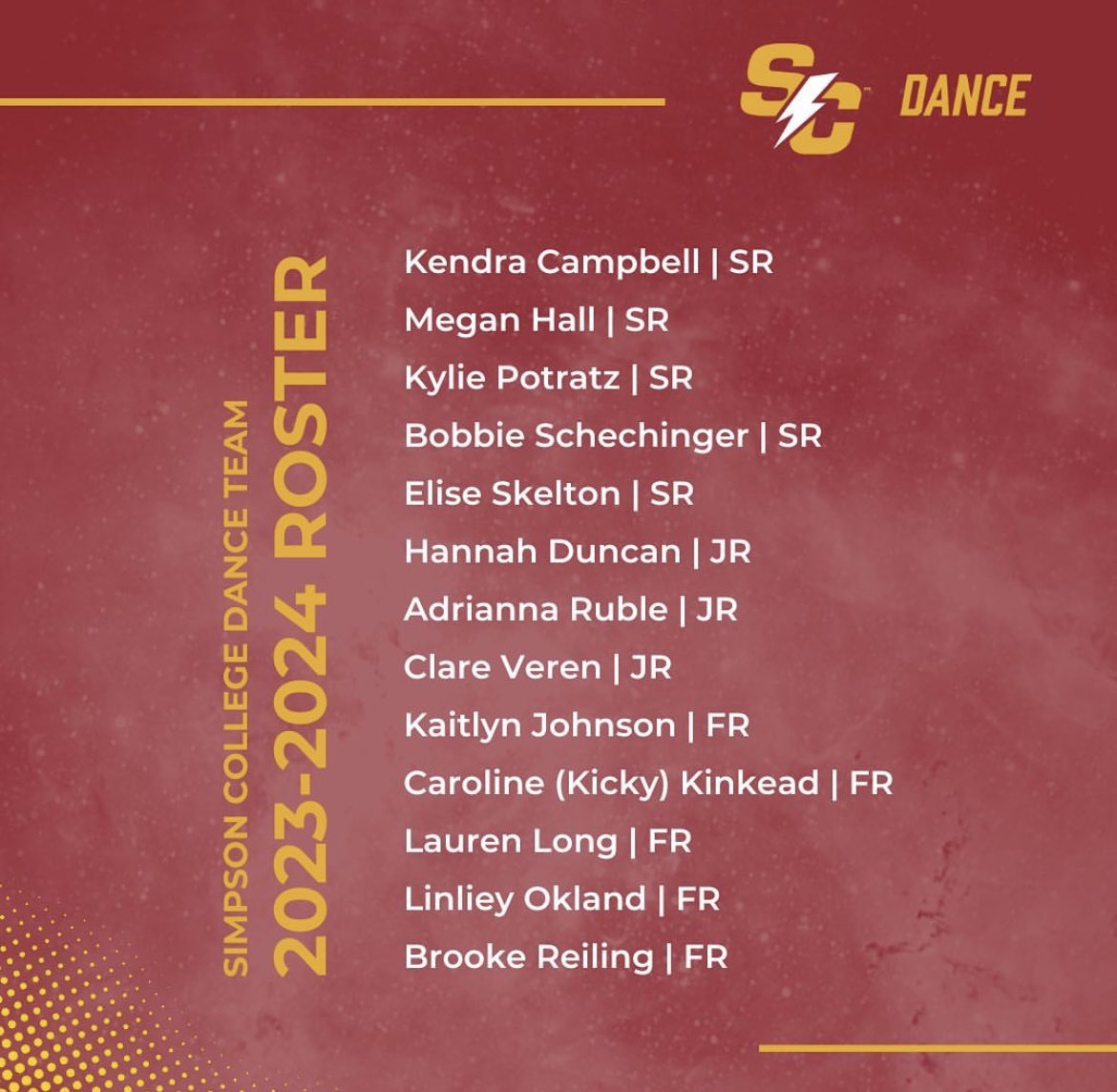 Here is your 2023-2024 Simpson College Dance Team!

We are SO excited for this season!⚡️

#LetsGetToWork #RollStorm #SCDT