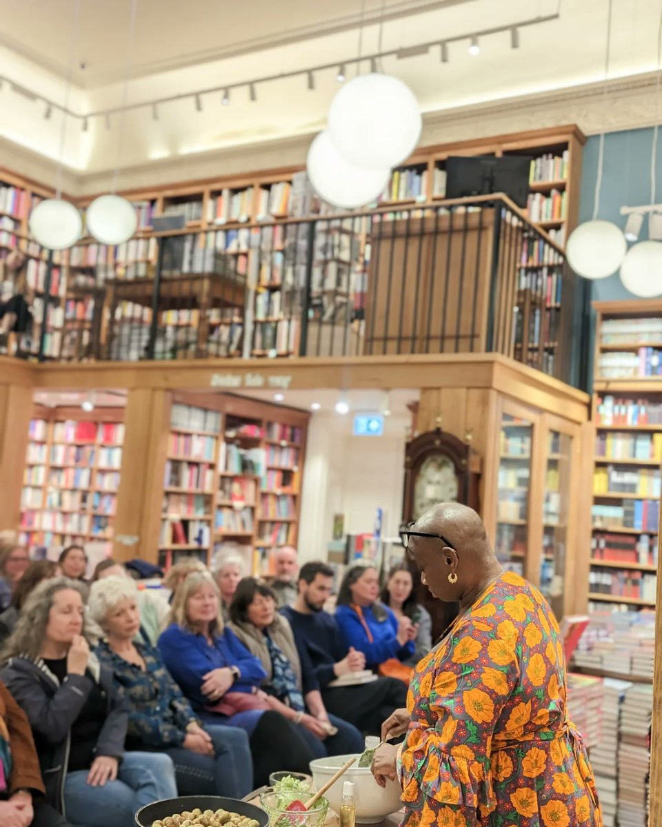 ToppingsBath's tweet photo. A joyous evening. @andisn16 cooking and talking to a full house. Salt fish tasters whilst we talked about food as a conduit, a language. 

The book is not just abundant in personality, but impresses upon you the treasure trove of history that lies beneath Carribbean cooking. https://t.co/KlHUMAioLK