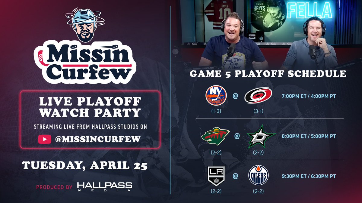 Playoff Live Stream Tonight! 🔥🔥

Crush some <a href="/LabattUSA/">Labatt Blue Light</a> with the Fellas while streaming from <a href="/HallPassMedia/">HallPass Media</a> on YouTube for all 3 Games tonight! 

📺: youtube.com/live/ZUc_9TCqf…